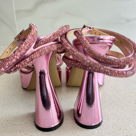 MACH & MACH Double Crystal Bow Platform Pump Pink EU 38 - Picture 3 of 7
